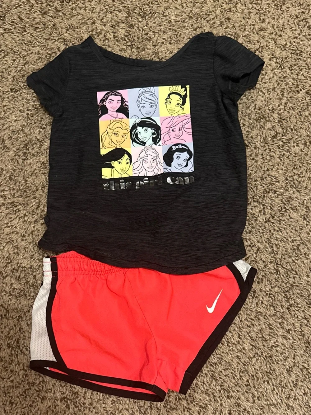 adidas Kids Coral Red Orange Trim Athletic Shorts